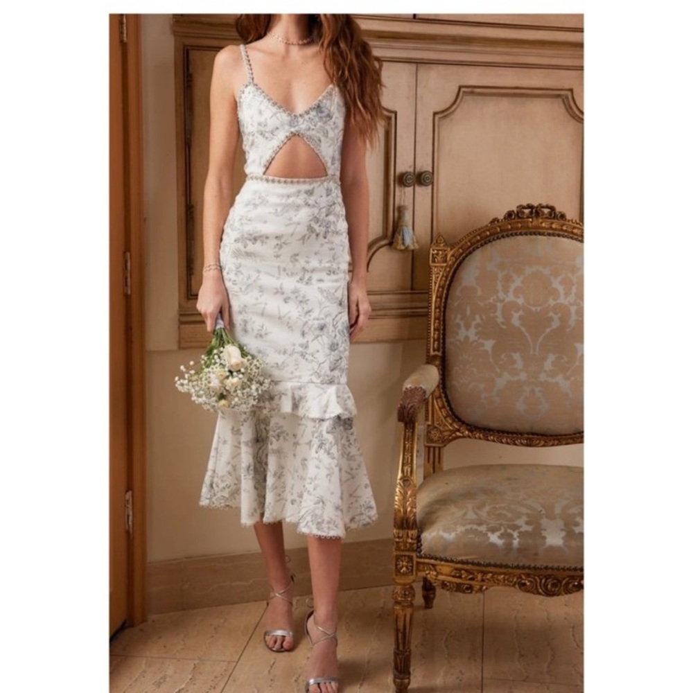 V. Chapman Luna Dress white & blue